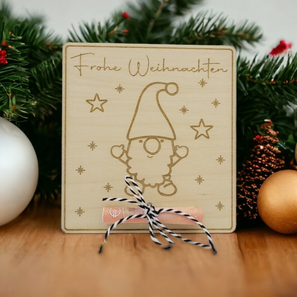 Gift card gnome/ money gift/ Christmas/ voucher/ laser cut file/ SVG/ PNG/ 2 files (insert 1x to name)