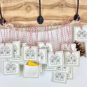 ITH embroidery file, Advent calendar Winter house 1-24 / ITH multi-embroidery sheets in 18x30