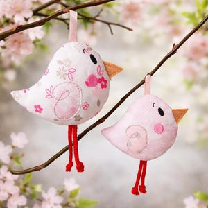ITH embroidery file, little bird/decoration/pendant, lucky charm, key ring, ITH, embroidery file, embroidery pattern / 10x10 + mirrored version