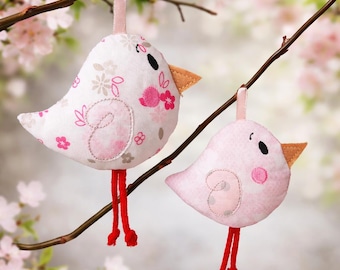 ITH embroidery file, little bird/decoration/pendant, lucky charm, key ring, ITH, embroidery file, embroidery pattern / 10x10 + mirrored version