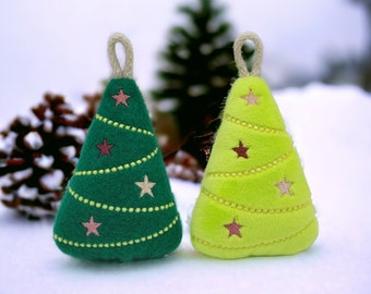 ITH embroidery file, Christmas tree, pocket tree, pendant, lucky charm, key chain, ITH, embroidery file 10x10