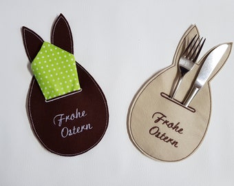 ITH cutlery bag / napkin bag Easter, rabbit, bunny embroidery pattern embroidery motif / motif size 13 x 23 cm (embroidery file)