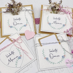 ITH / Stickdatei / Einsteckkarte / Geschenk/ Gutschein/ Karte liebste Mama/ liebste Oma/ Muttertag/ Wunscherfüller/  Stickdatei in 10x10