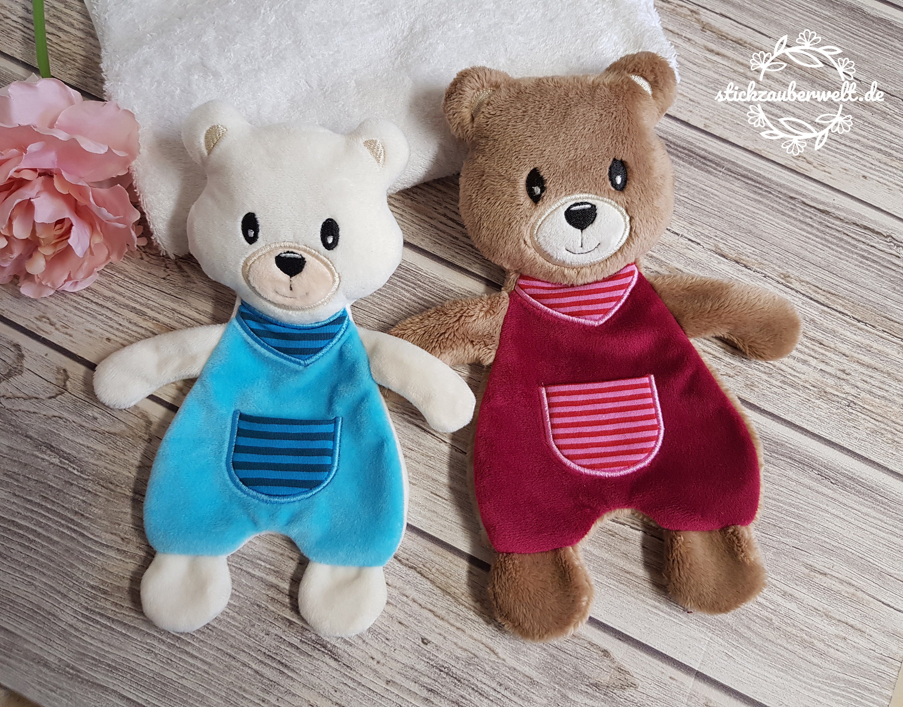 Bear Teddy Sniffer Cloth Cuddly Cloth ITH Embroidery - Etsy Singapore