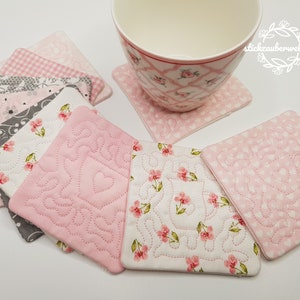 ITH embroidery file, set 2/ coaster/ mug rug/ cup coaster/ quilt coaster/ ITH embroidery file/ quilt/ 3 motifs plus blank quilt/ 10x10