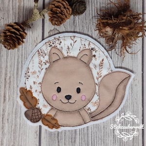 Squirrel (button) embroidery file, doodle/application/embroidery pattern/embroidery motif in 5 sizes 13x18/ 15x24/ 16x26/ 18x28/ 20x28