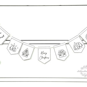 ITH embroidery file, pennant pennant chain winter Christmas set ITH embroidery file/ 10x10