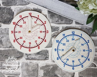 Clock, learning clock, ITH, embroidery file, embroidery pattern / embroidery motif, 15x24 and 16x26