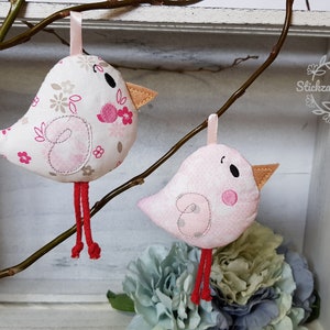 ITH embroidery file, little bird/ decoration/ pendant, lucky charm, key chain, ITH, embroidery file, embroidery pattern / 10x10 + mirrored version