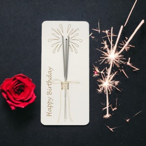 Cartão Sparkler/Feliz Aniversário/Arquivo cortado a laser/SVG/PNG