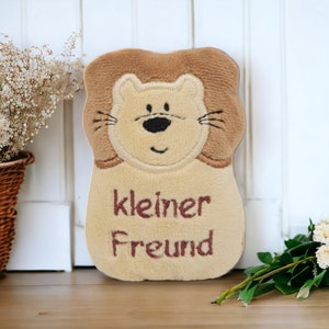 ITH embroidery file, lion, cuddly toy, lucky charm, 10x10, lion with lettering little friend plus blank file