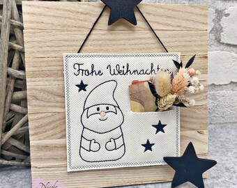 ITH刺繍デザイン/挿入カード/ギフト/バウチャー/クリスマスセット4/願いを叶える人/10x10サイズのITH刺繍デザイン