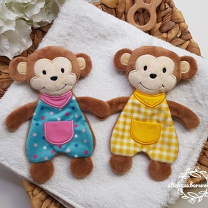 Monkey, comforter, cuddle cloth, ITH embroidery file, embroidery pattern / embroidery motif, 18x28 (suitable for 18x28, 20x30, 18x30, 20x28 frame)