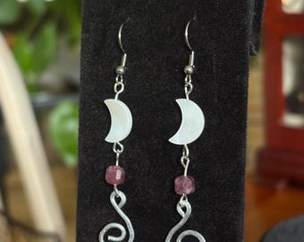 Mond Spiral Ohrringe - handgemacht