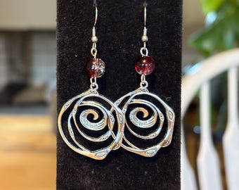Spiral Glas Perlen Ohrringe - handgemacht