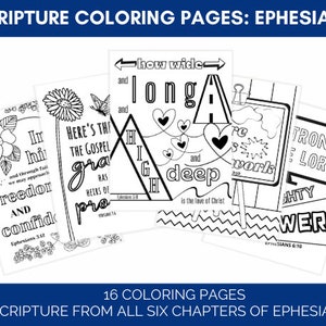 Printable coloring pages for Ephesians Bible verses.