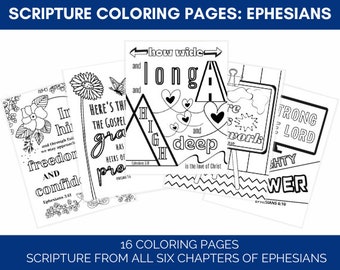 Ephesians Scripture Coloring Pages, Sermon Activities for Kids, Ephesians Memorization, Sermon Notes