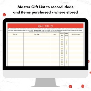 Google Sheets Christmas planner to organize gift lists, advent activities, menus, baking, reading list.