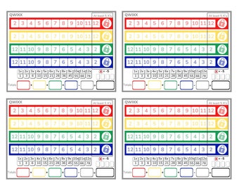 Printable Quixx Score Sheets Quixx Score Card Download Quixx - Etsy