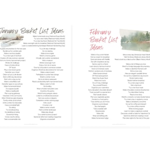 January bucket list ideas. February bucket list ideas.