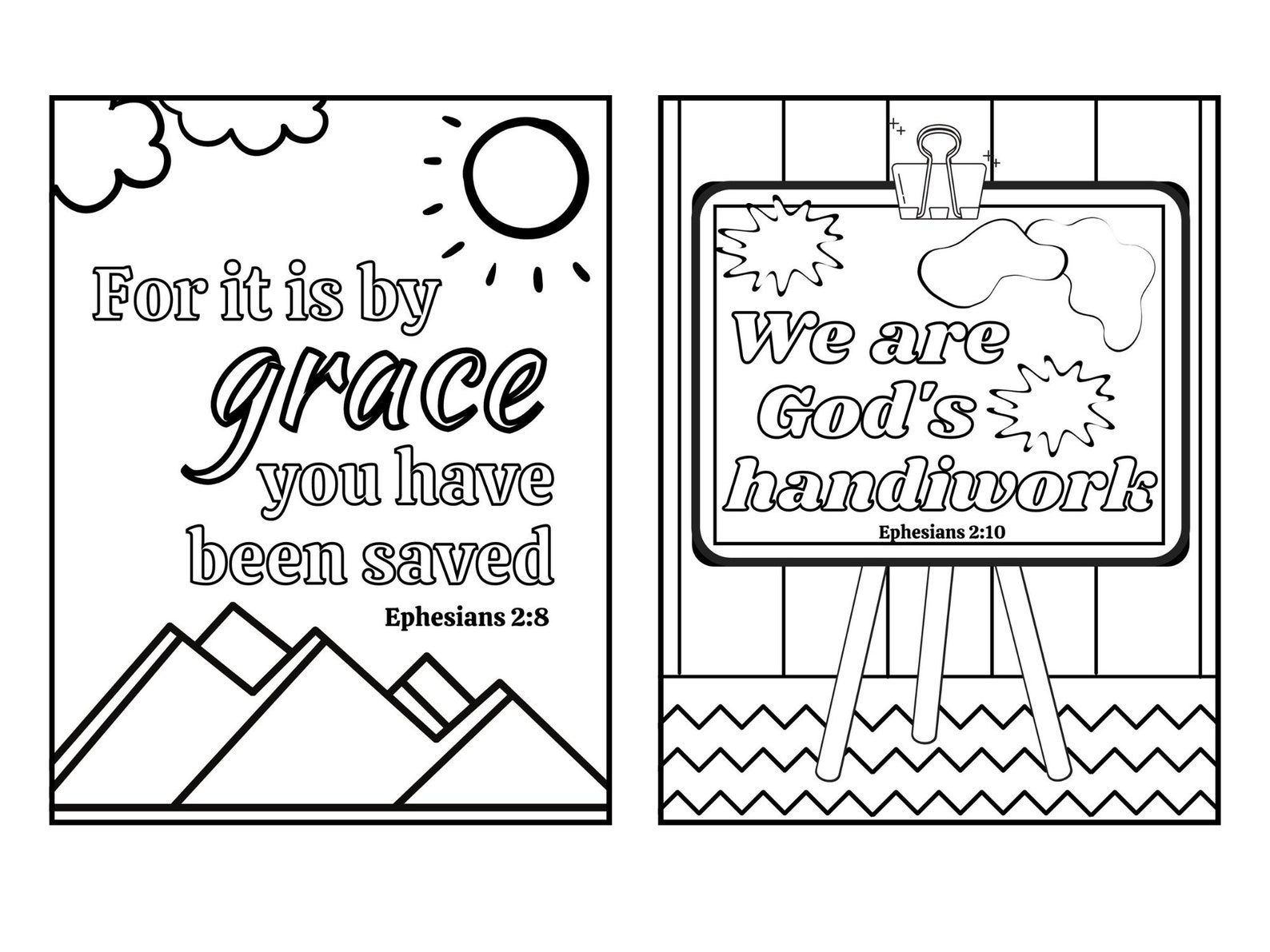 Ephesians Scripture Coloring Pages, Sermon Activities for Kids ...