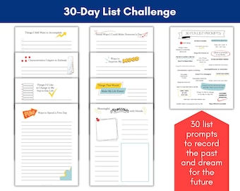 30 Day List Challenge, Fun List Prompts, List-a-Day Challenge