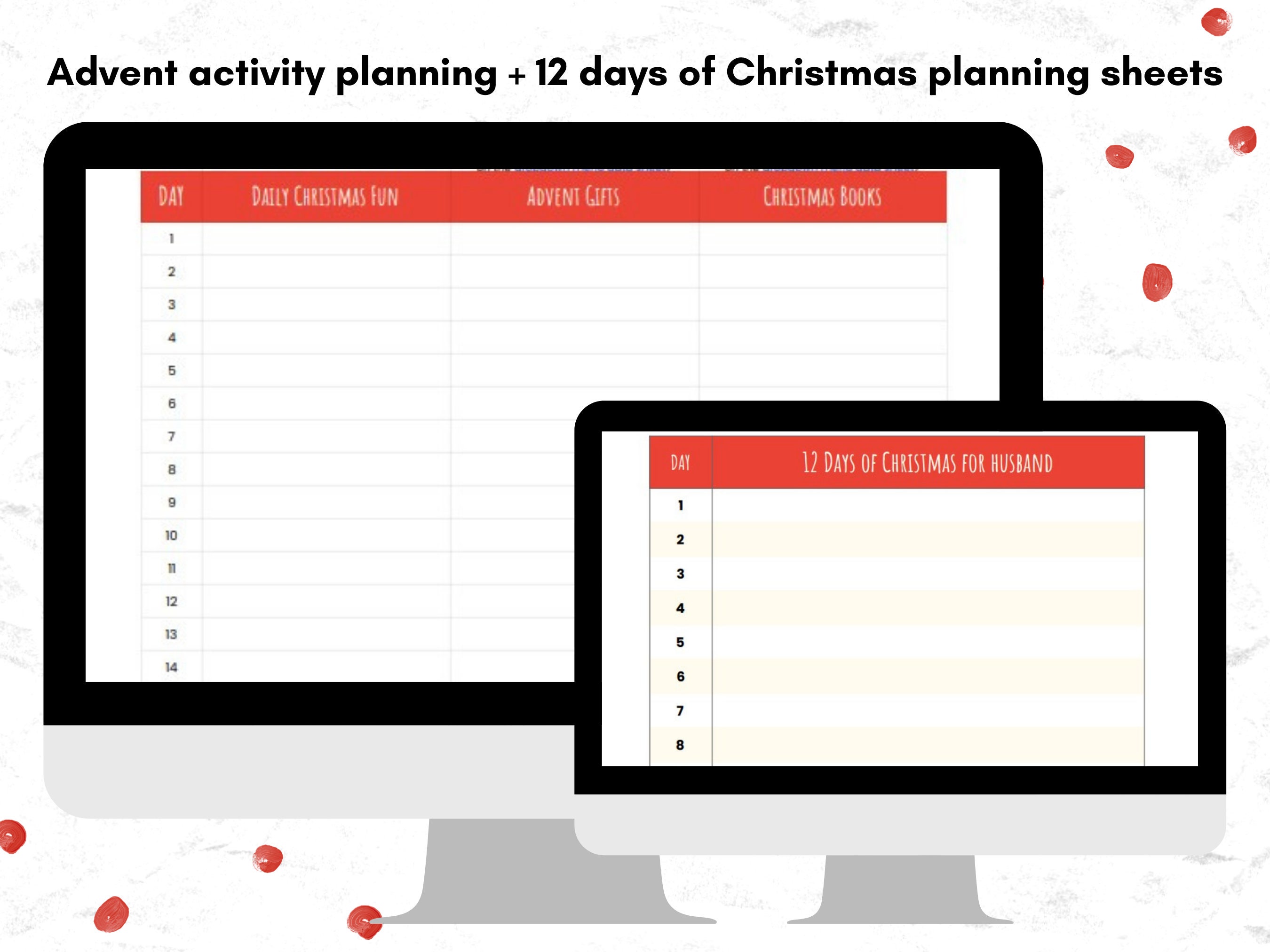 Christmas Planner for Google Sheets, Google Sheets Holiday Planner ...