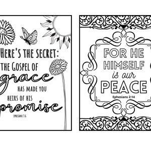 Printable coloring pages for Ephesians Bible verses here's the secret, the gospel of grace has made you heirs of his promise, and for he himself is our peace.