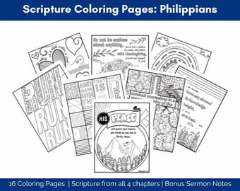 Scripture Coloring Pages, Philippians, Sermon Activities for Kids, Philippians Memorization, Sermon Notes