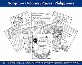 Scripture Coloring Pages, Philippians, Sermon Activities for Kids, Philippians Memorization, Sermon Notes