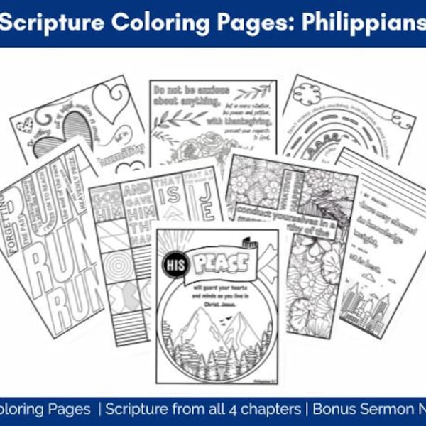 Scripture Coloring Pages, Philippians, Sermon Activities for Kids, Philippians Memorization, Sermon Notes