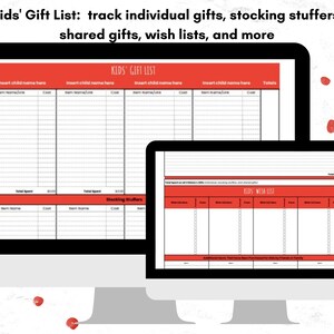Google Sheets Christmas planner to organize gift lists, advent activities, menus, baking, reading list.