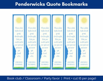 Kids' Book Quote Bookmarks, Penderwicks bookmark, Kids Literature bookmark