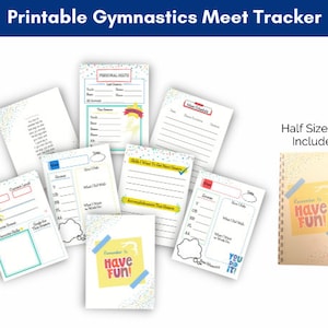Gymnastics Meet Tracker, Printable Gymnastics Journal, Gymnast Gift