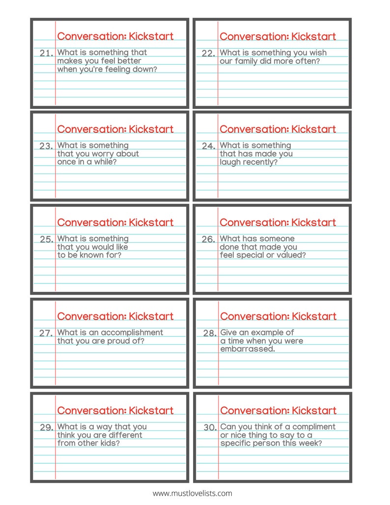 printable conversation starters