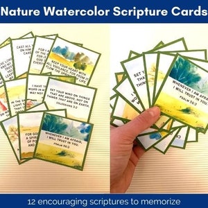 Friedliche Natur Aquarell Schrift Memorisierungskarten, Schrift Ermutigungskarten