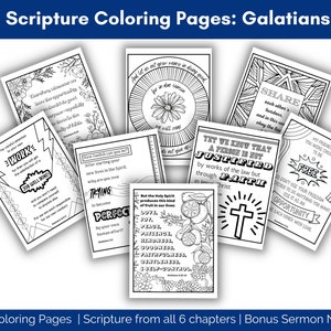 Scripture Coloring Pages, Galatians, Sunday School and Sermon Activities, Galatians Memorization, Sermon Notes