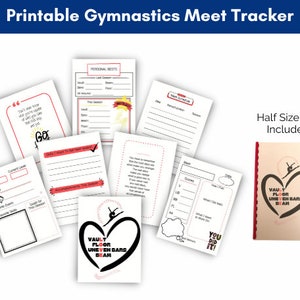 Gymnastics Meet Tracker, Printable Gymnastics Journal, Gymnast Gift