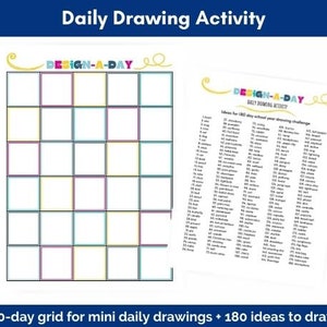 30-Day Drawing Challenge: 180 Art Prompts (PDF Download)