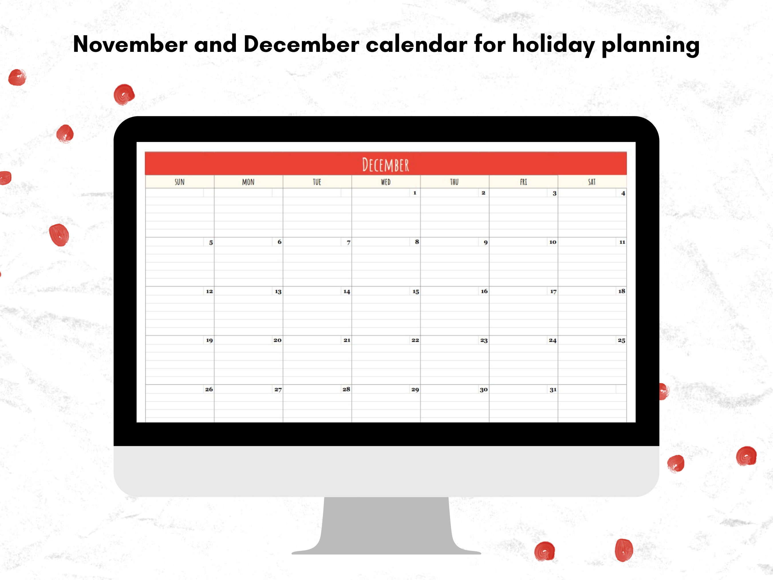 Christmas Planner for Google Sheets, Google Sheets Holiday Planner ...