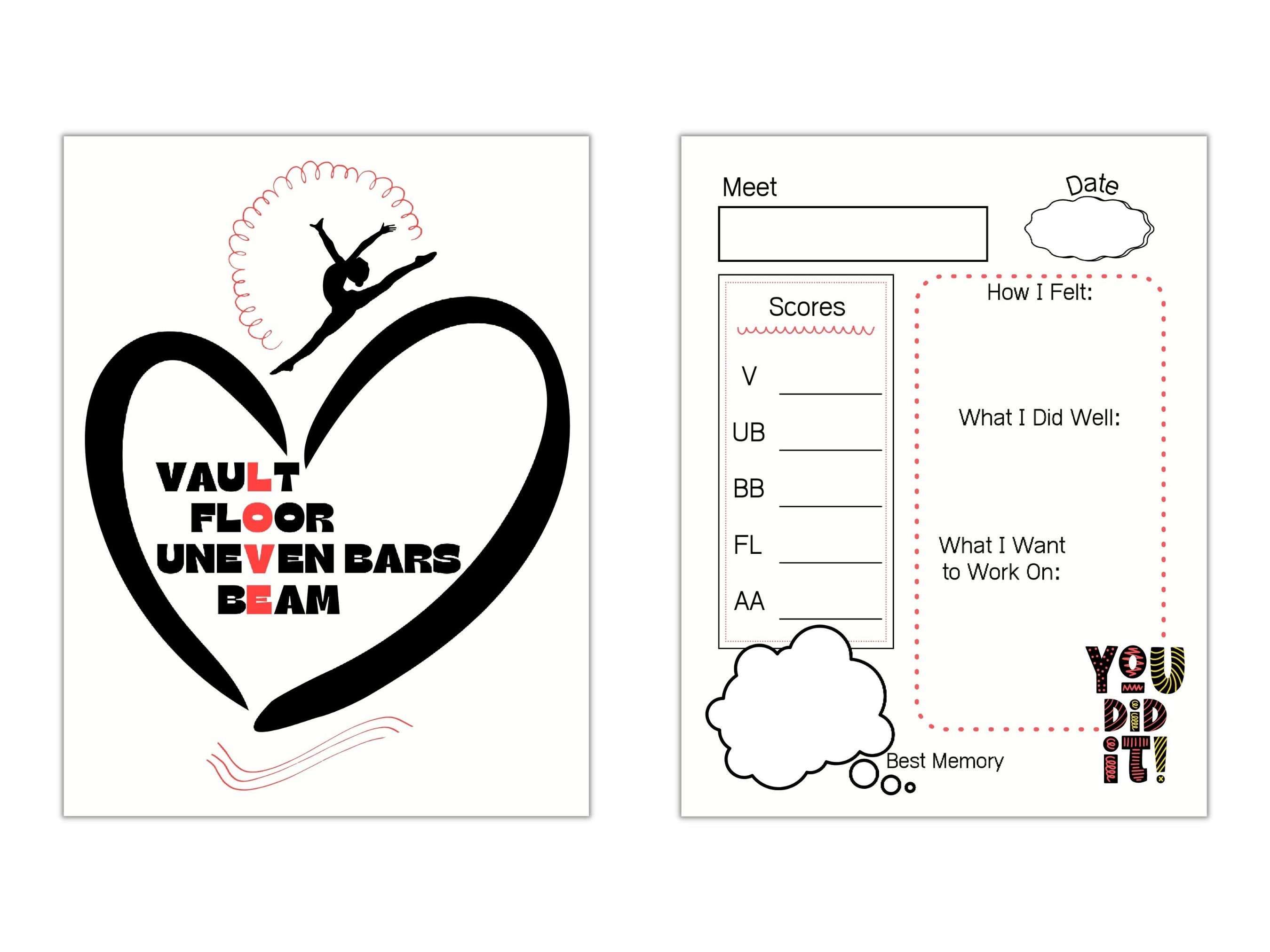 Gymnastics Meet Tracker, Printable Gymnastics Journal, Gymnast Gift - Etsy