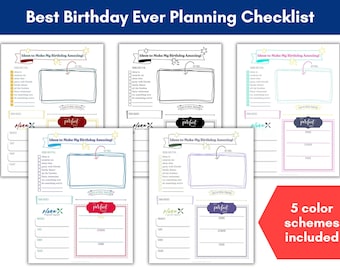 Birthday Planning Wish List, Best Birthday Ever Checklist