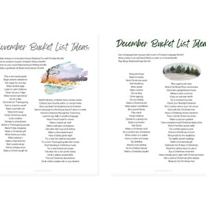 November bucket list ideas. December bucket list ideas.