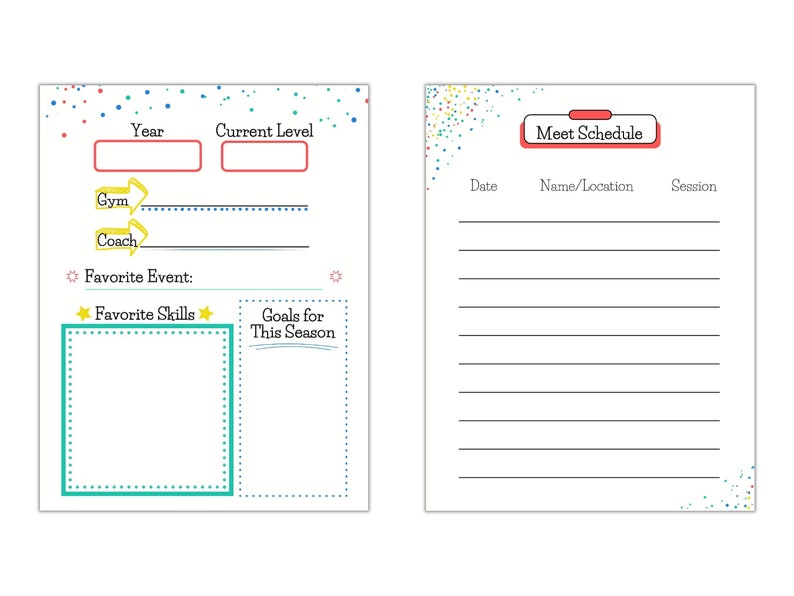 Gymnastics Meet Tracker, Printable Gymnastics Journal, Gymnast Gift - Etsy