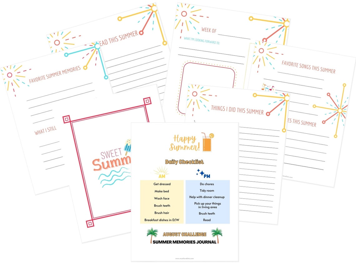 Monthly Printable Activities for Kids, Daily Checklist With Monthly ...