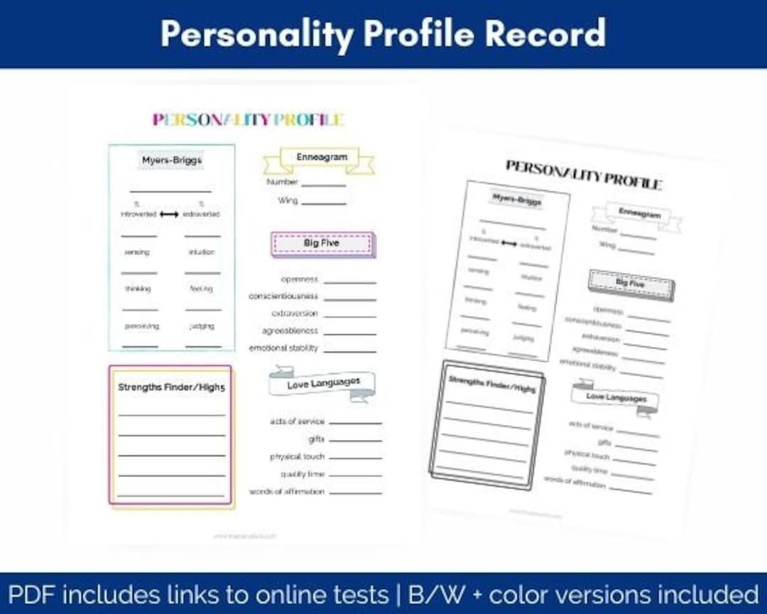 personality-test-record-personality-test-tracker-etsy