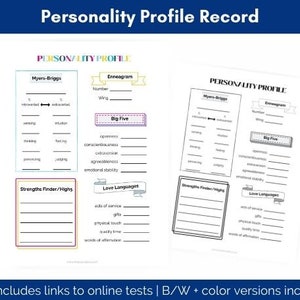 Personality Test Record, Personality Test Tracker