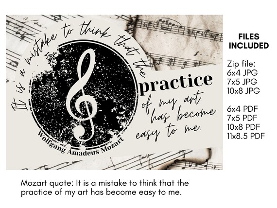 Music Practice Quote Mozart Quote Music Quote for Kids - Etsy Music Practice Quote Mozart Quote Music Quote for Kids - Etsy