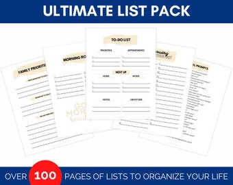 Organizing List Pack: 100+ Printable Household List Prompts (PDF Download)
