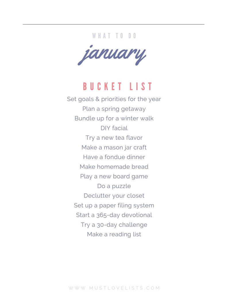 Monthly Planning Lists, Monthly Bucket Lists, Monthly Fun Holidays image 7